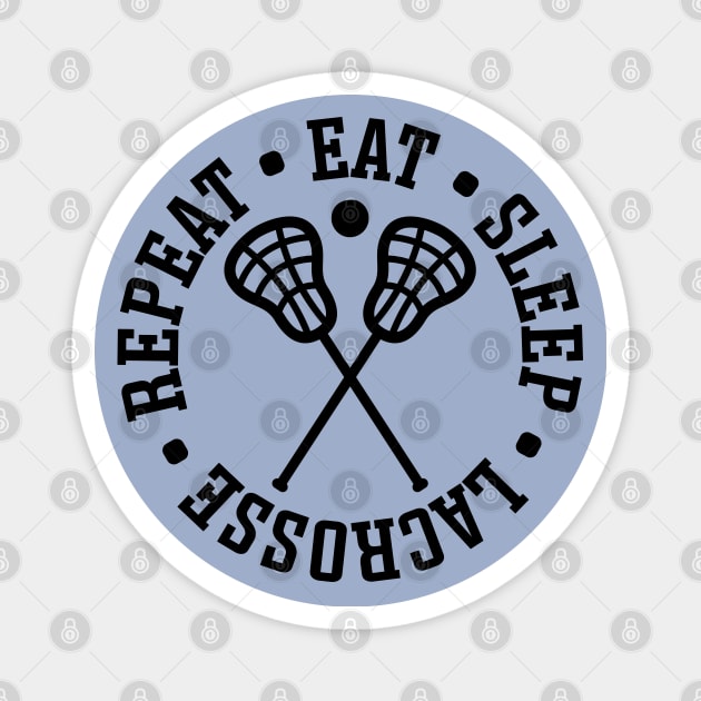 Eat Sleep Lacrosse Repeat Sport Cute Funny Magnet by GlimmerDesigns